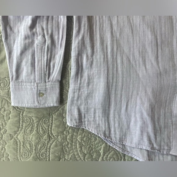 Rails Ellis Long Sleeve Button Down Cotton Gauze Pale Violet Size L - Picture 8 of 12